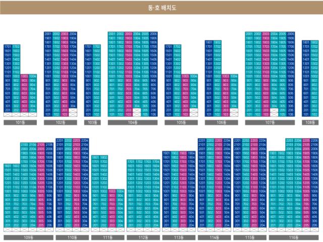 구미 로제비앙 메가시티 동호배치도